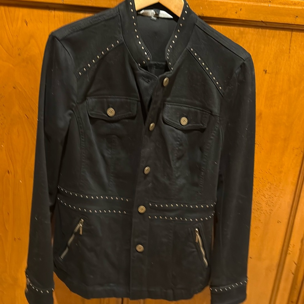 Black jeans jackets with studs